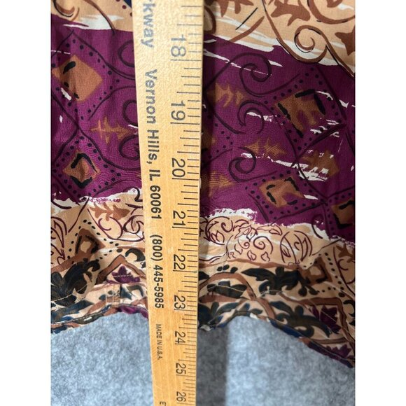 Silk Land 100% Pure Silk Multicolor Boho Long-Sleeve Womens Top Large - Picture 5 of 11